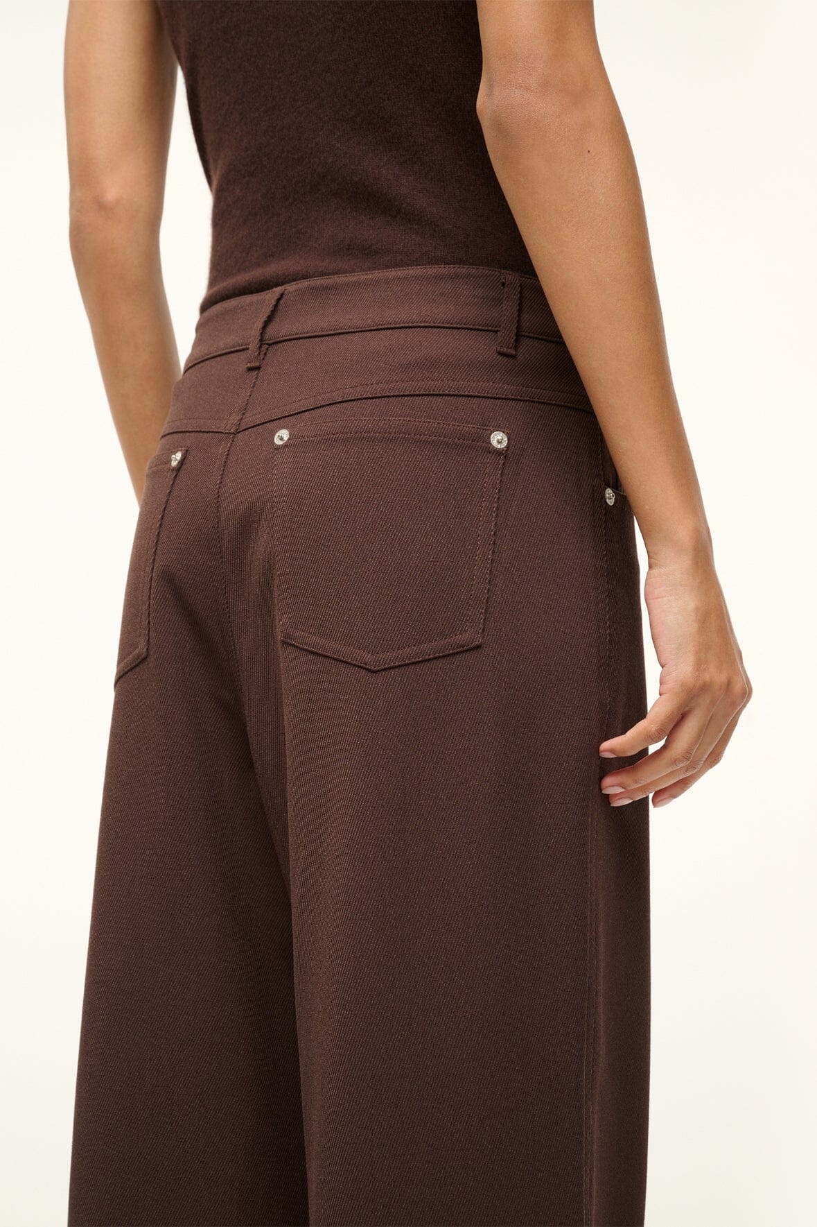 STAUD GRAYSON PANT DARK CHOCOLATE - 5