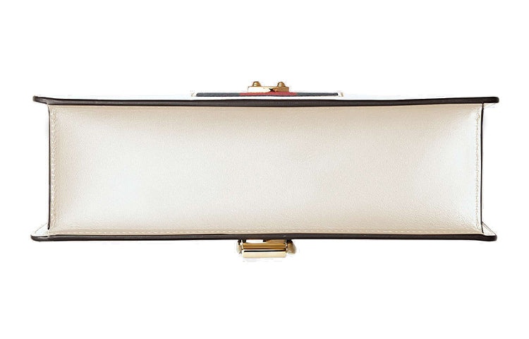 (WMNS) Gucci Sylvie Series Satchel Small White 421882-CVLEG-8605 - 7