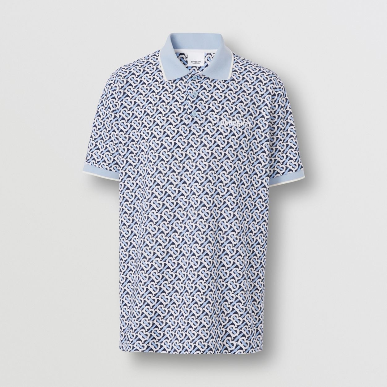 Monogram Print Cotton Piqué Oversized Polo Shirt - 1