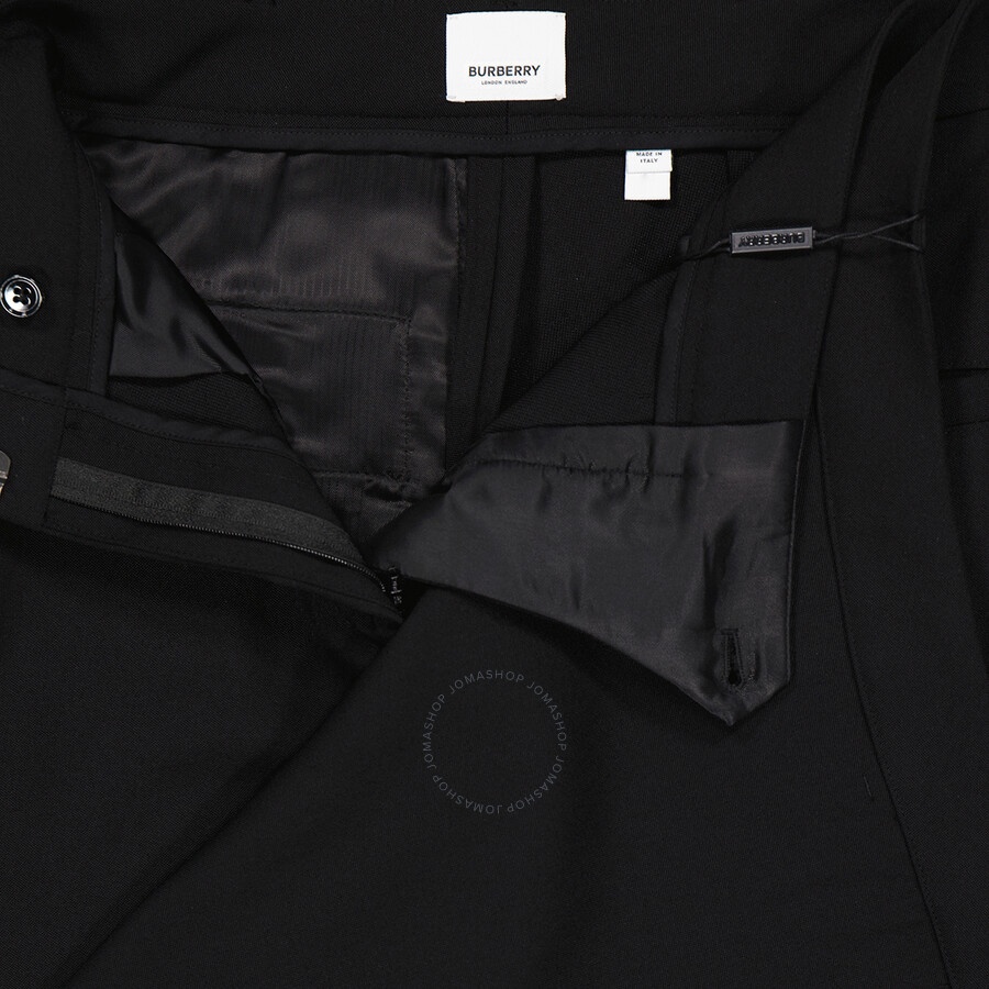 Burberry Black Skirt Panel Wool Wide Leg Trousers - 7
