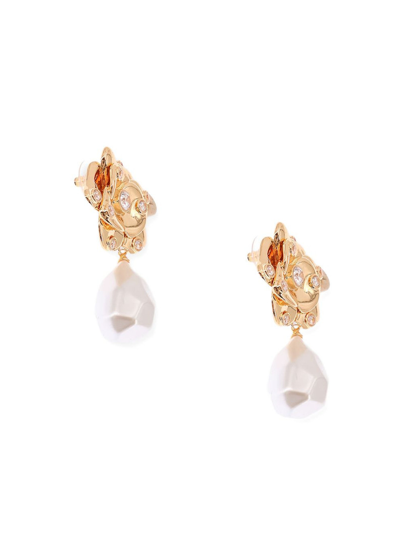 self-portrait flower pearl drop earrings outlook