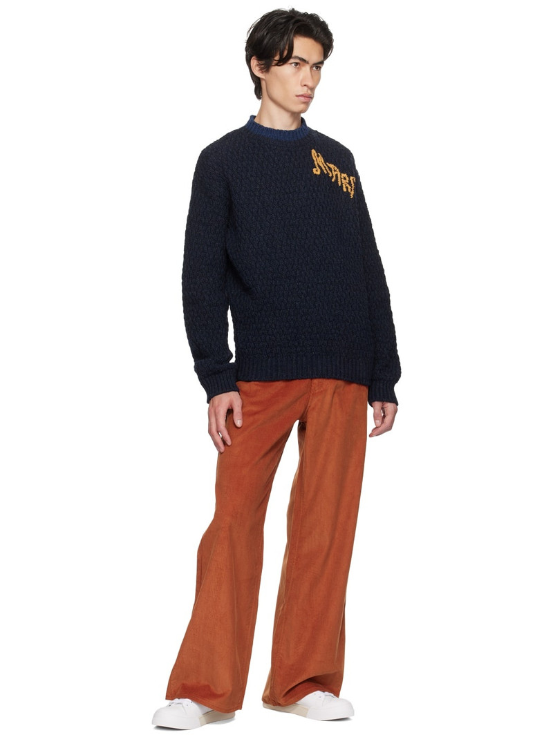 Marni Navy Embroidered Sweater outlook
