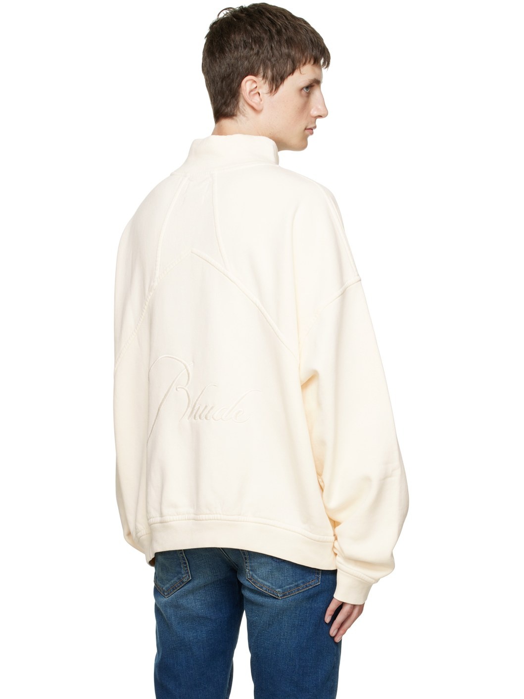 Off-White Quarter Zip Sweatshirt - 3