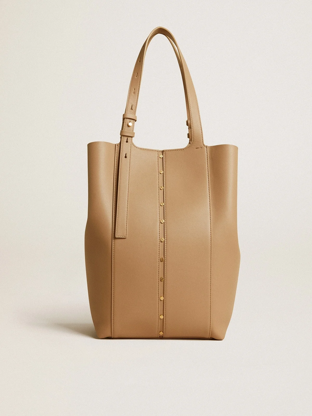 24/7 Bag in cappuccino-colored leather with adjustable handles - 1