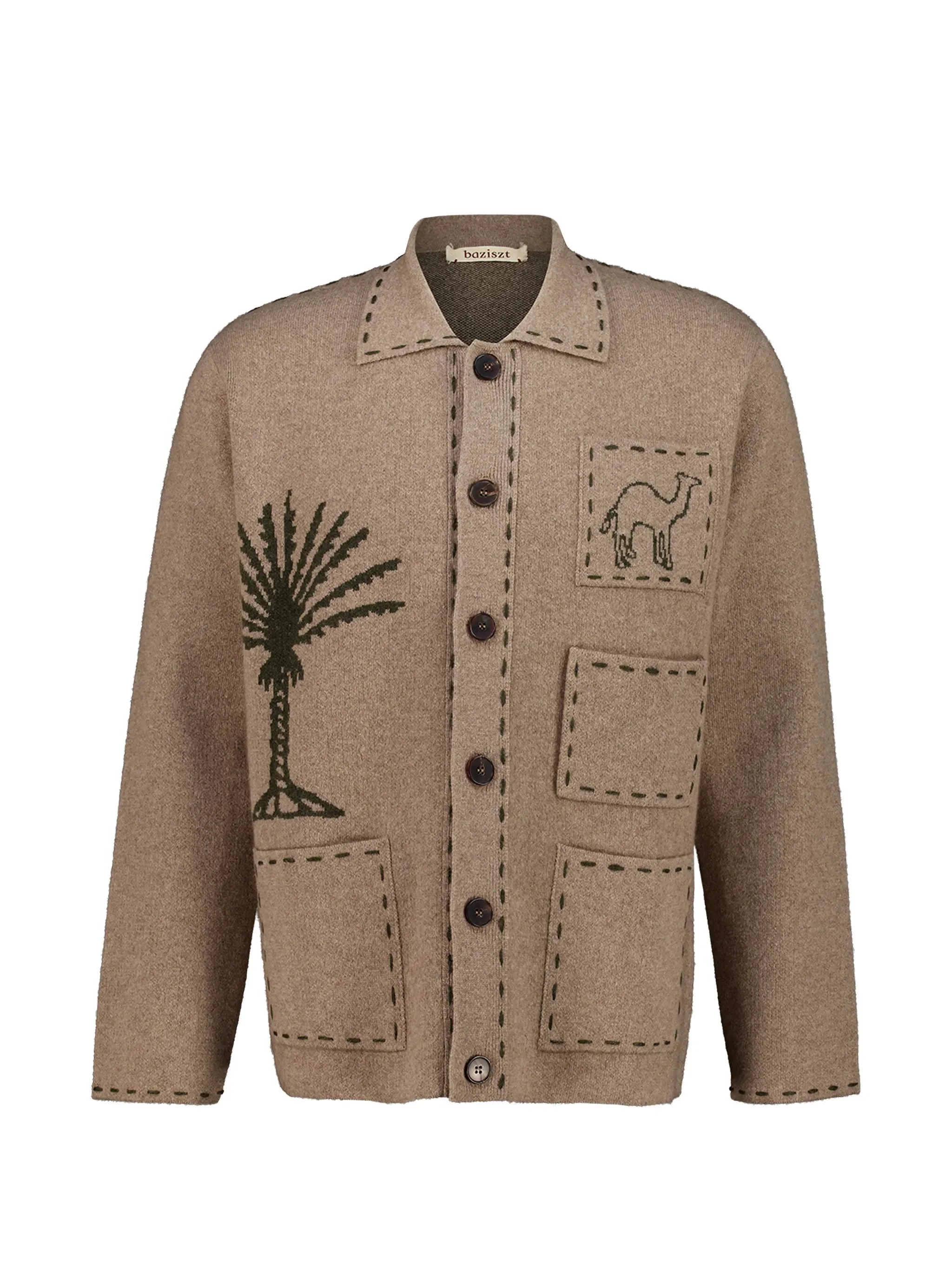 Baziszt Seeker Intarsia-knit Cashmere Cardigan - 1