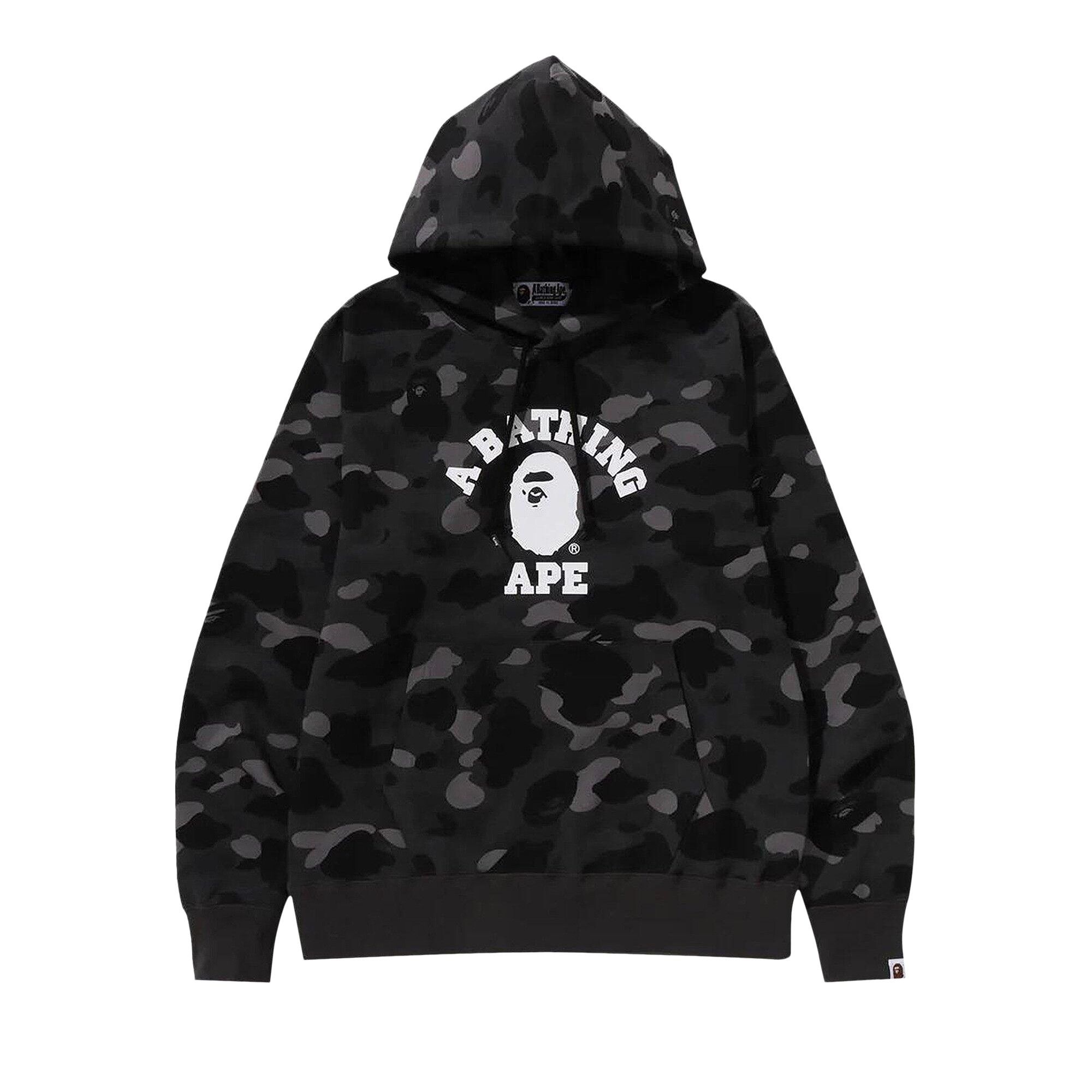 BAPE Color Camo College Pullover Hoodie 'Black' - 1