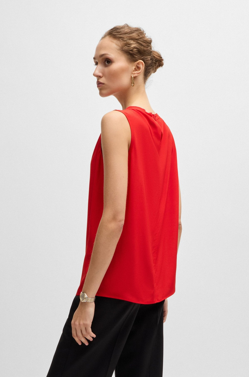 PLEAT-FRONT SLEEVELESS BLOUSE IN WASHED SILK 5