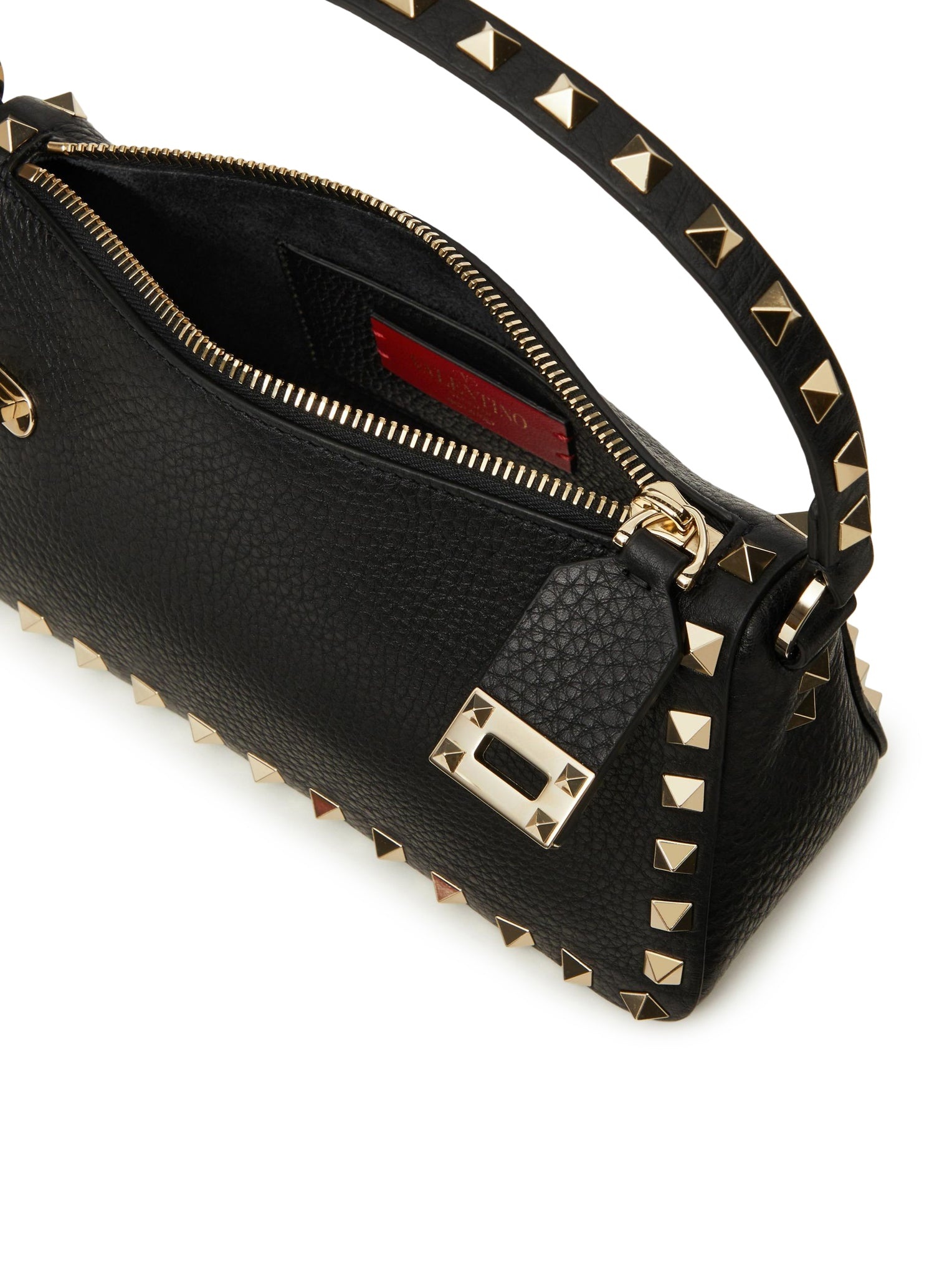 SMALL ROCKSTUD SHOULDER BAG IN GARNET CALFSKIN - 6