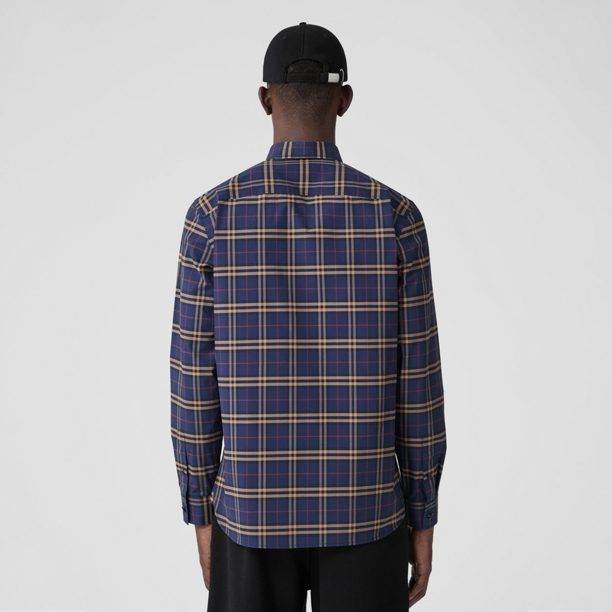 Slim Fit Check Stretch Cotton Shirt - 4