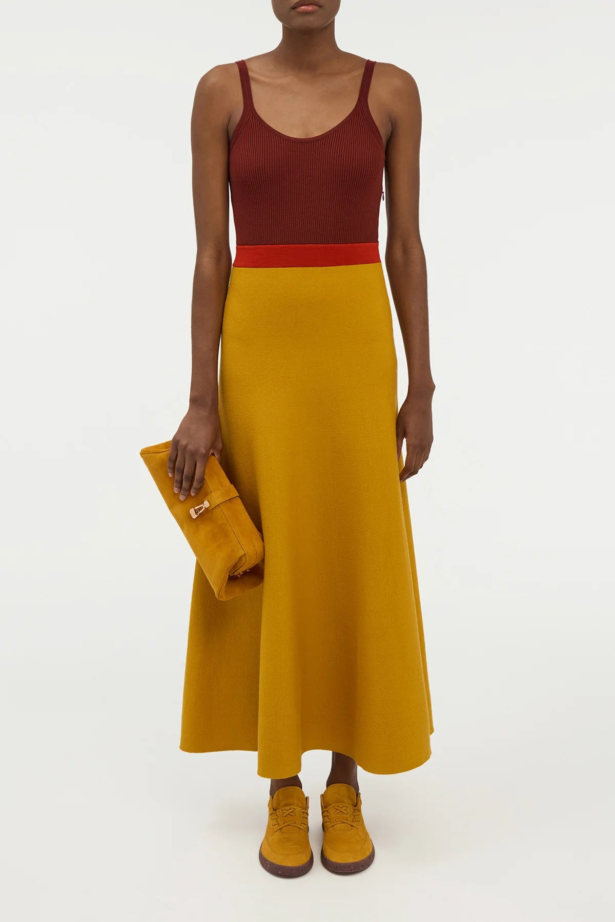 Flaminius Knit Midi Dress in Golden Birch Merino Wool - 3