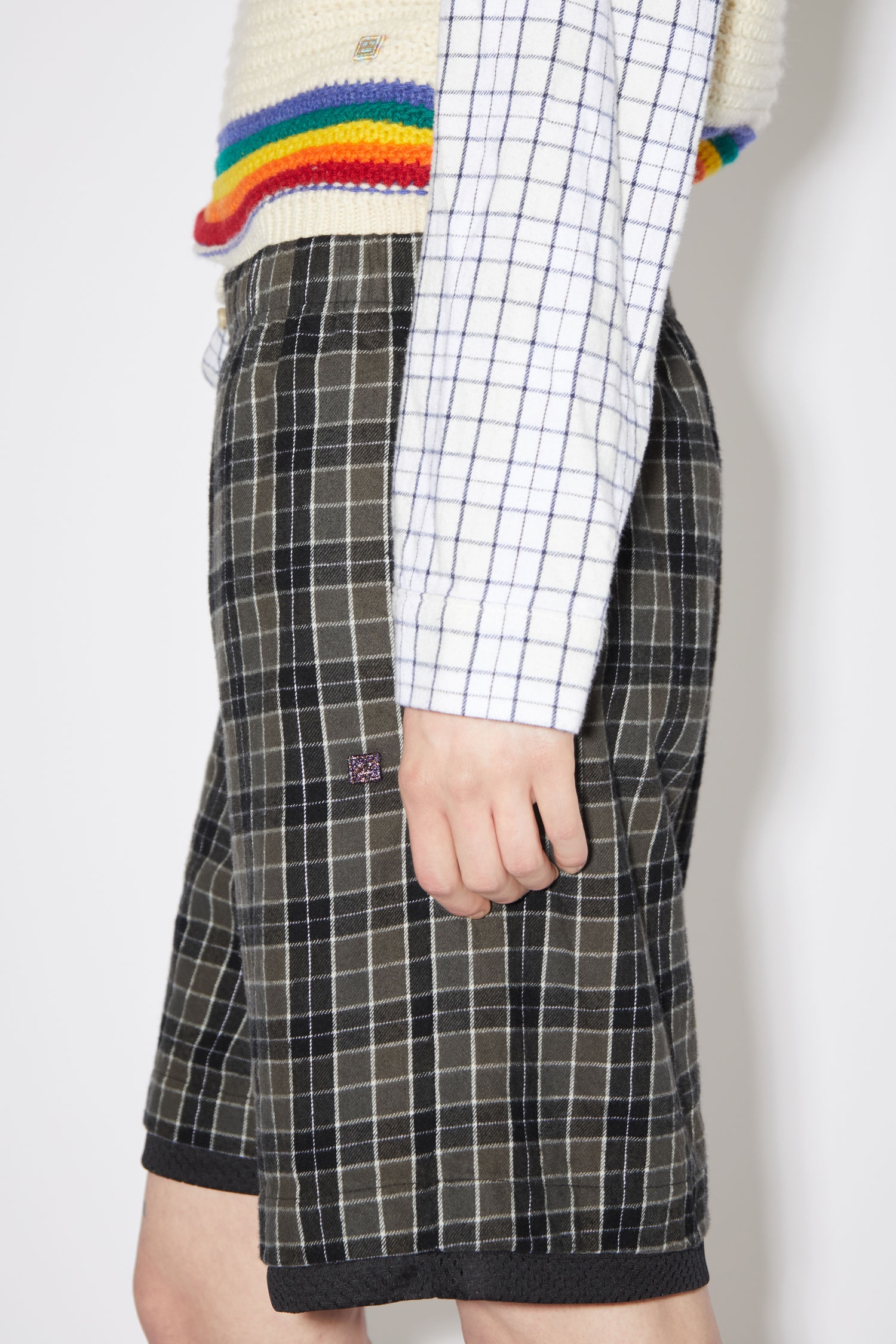 Flannel shorts - Black/grey - 4