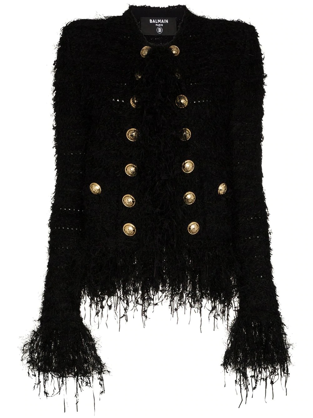 fringed tweed jacket - 1