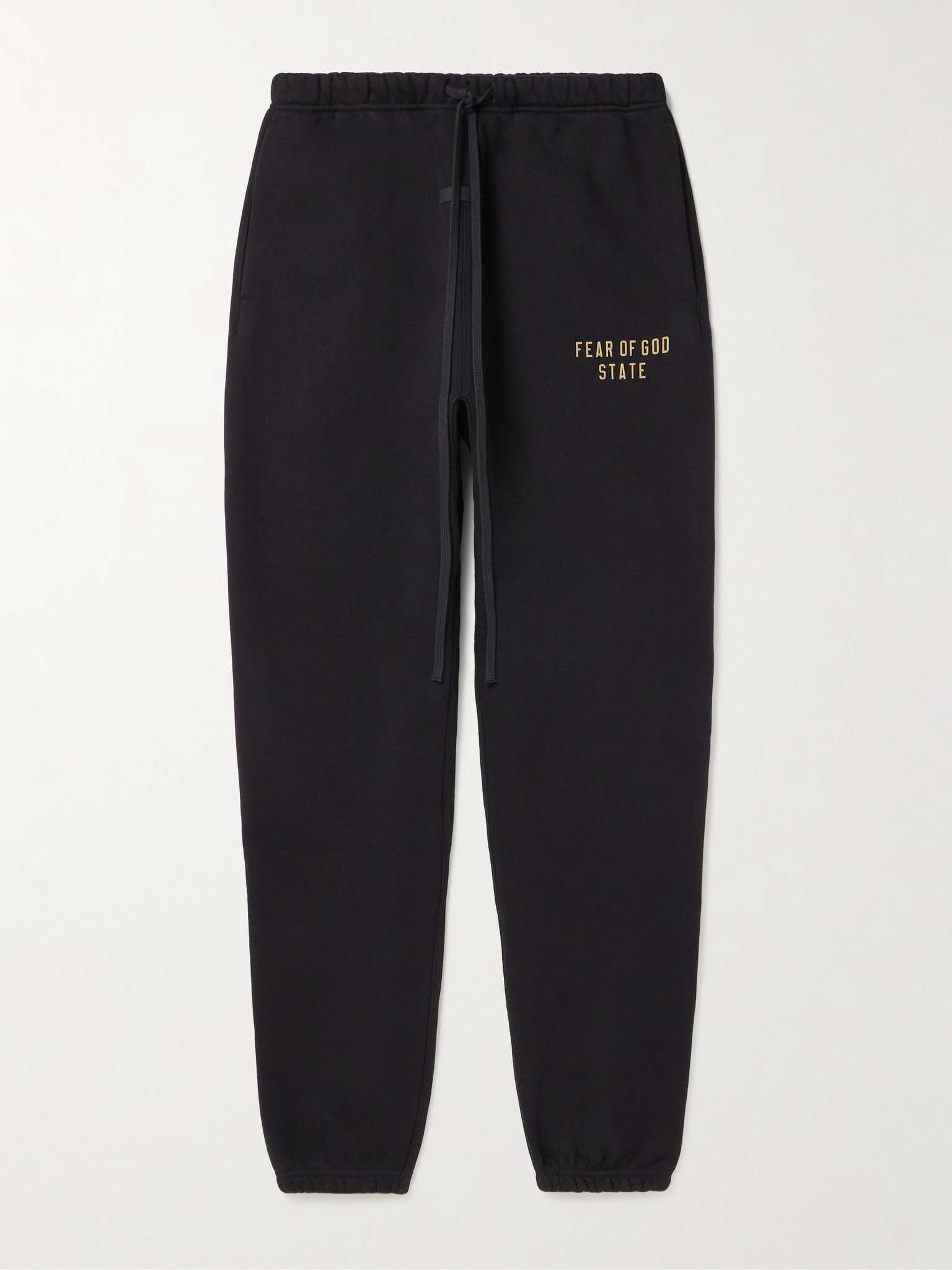 Tapered Logo-Print Appliquéd Cotton-Blend Jersey Sweatpants - 1