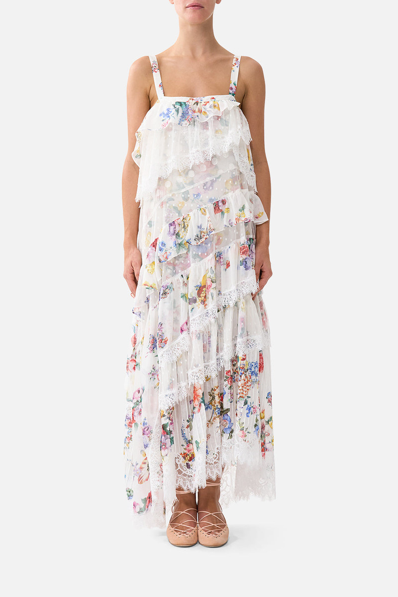 CAMILLA ASYMMETRIC SPLICED LACE DRESS outlook