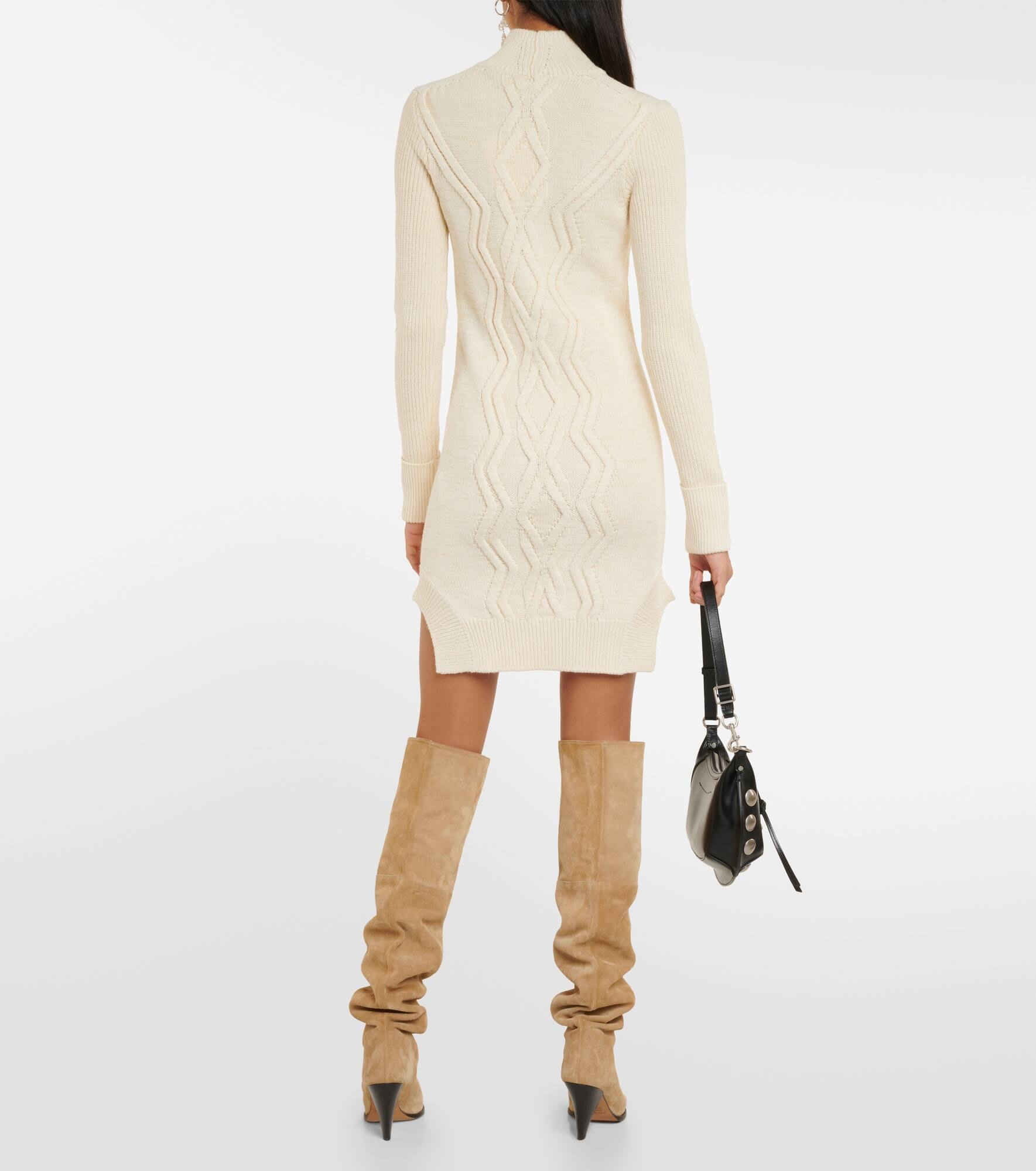 Atina cable-knit wool-blend minidress - 3