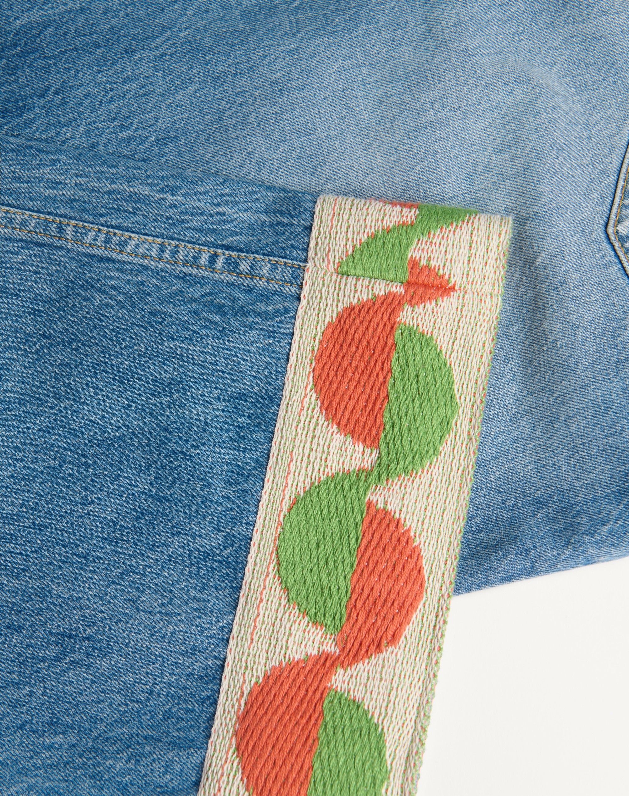DENIM PANTS WITH JACQUARD HEM - 2