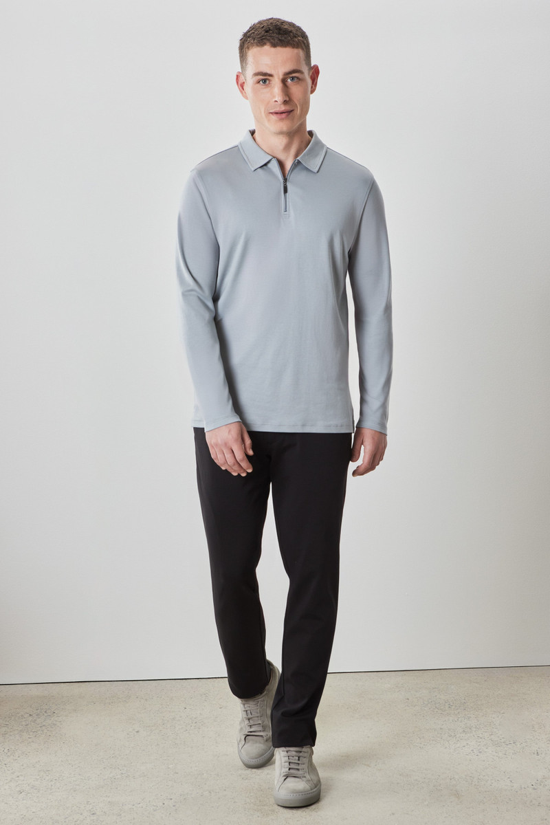 ROBERT BARAKETT The Barakett Long-Sleeve Zip Polo outlook