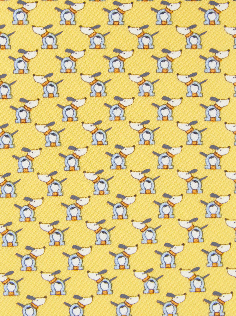 FERRAGAMO Printed silk tie with dogs and Gancios outlook