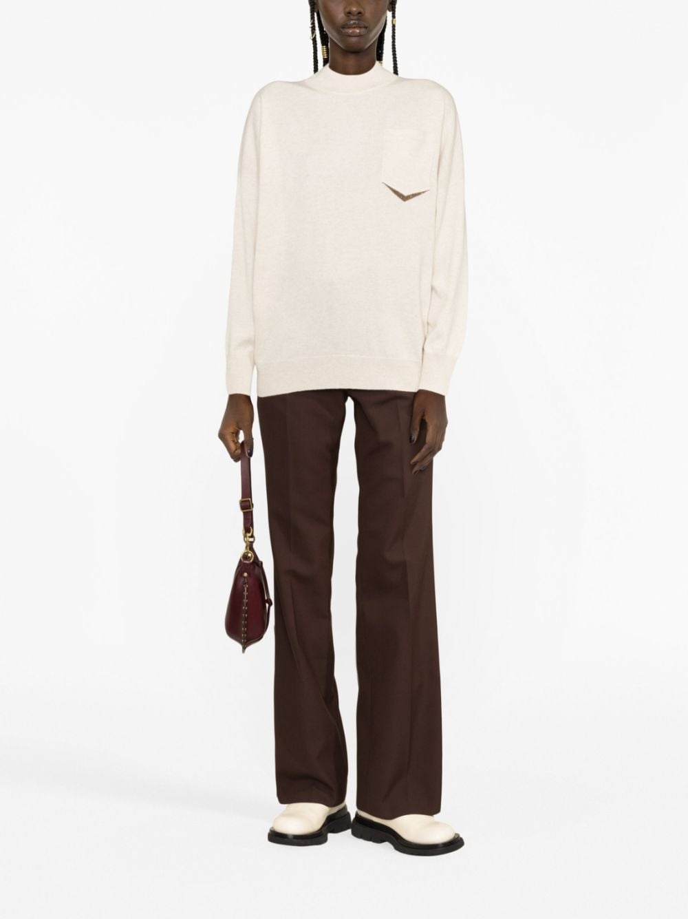 Monili-detail cashmere jumper - 2
