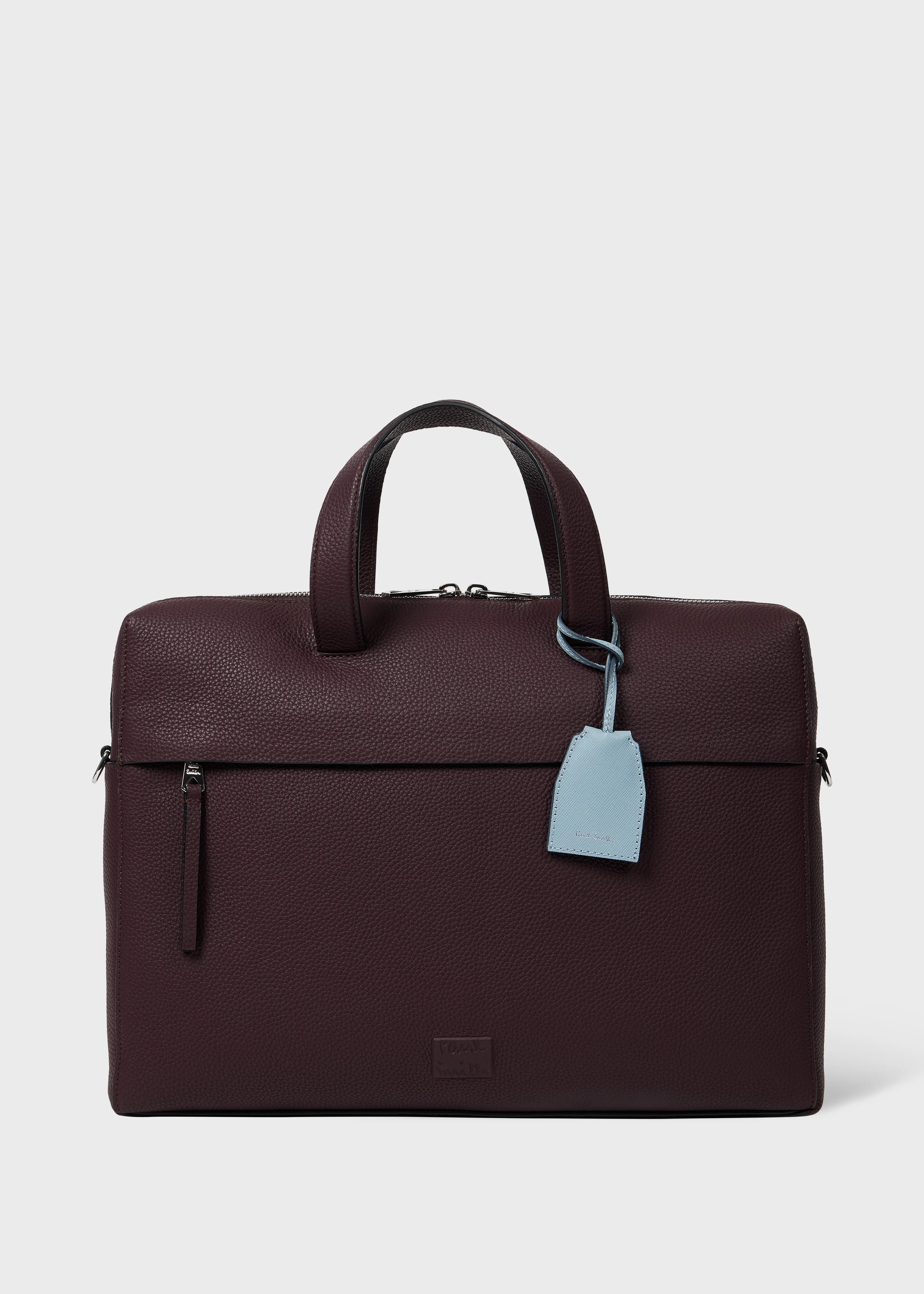 Burgundy Leather Double-Zip Folio - 1