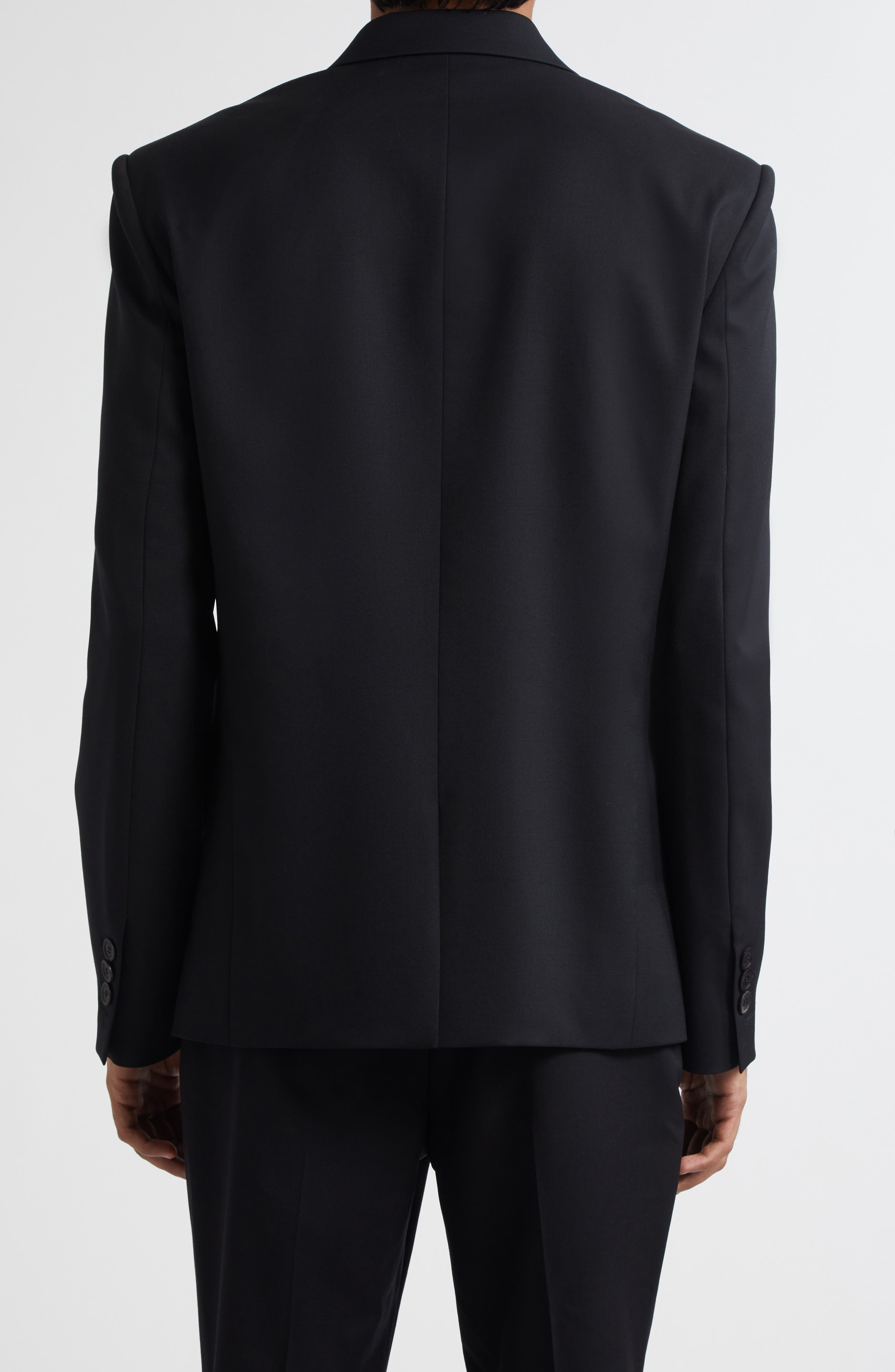 Balmain Wool Blazer in 0Pa Black at Nordstrom - 3