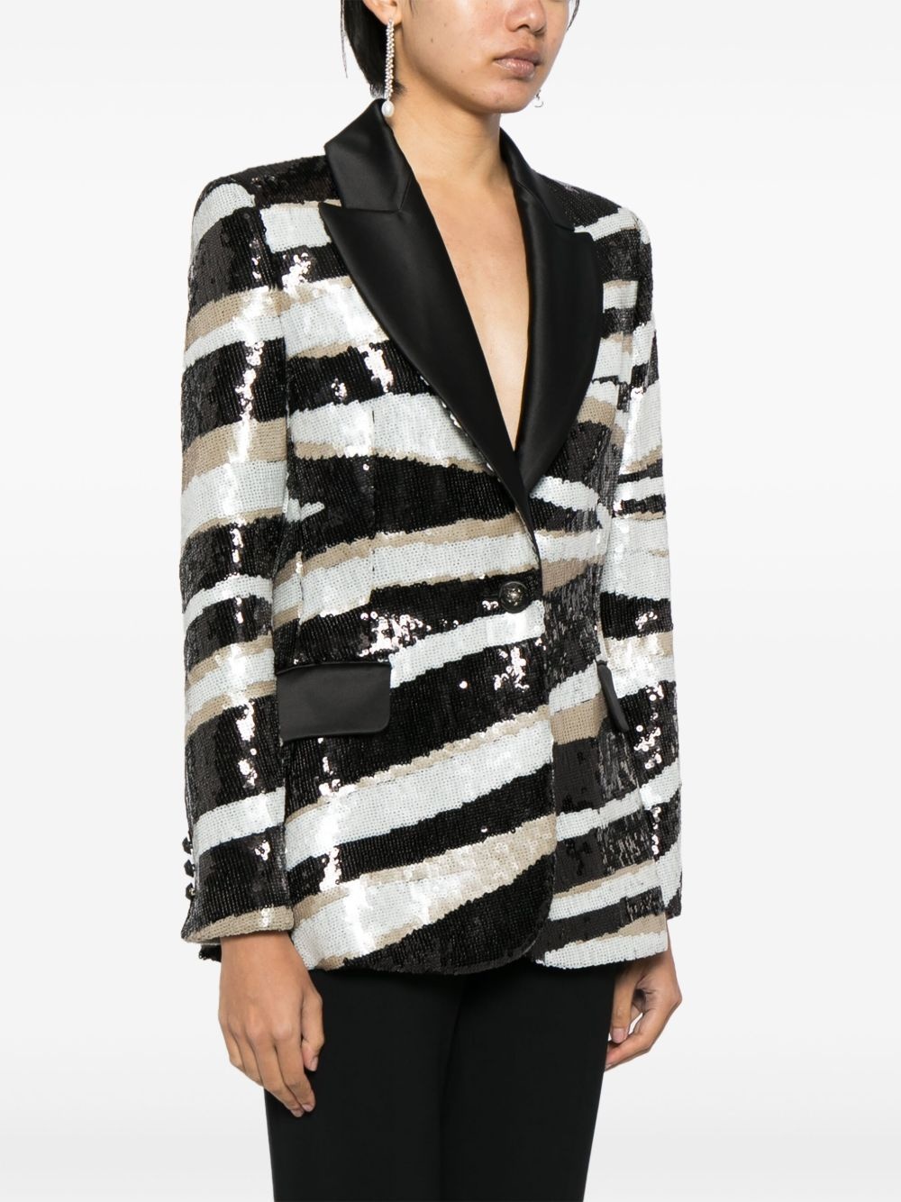 sequinned satin-embellished blazer - 3