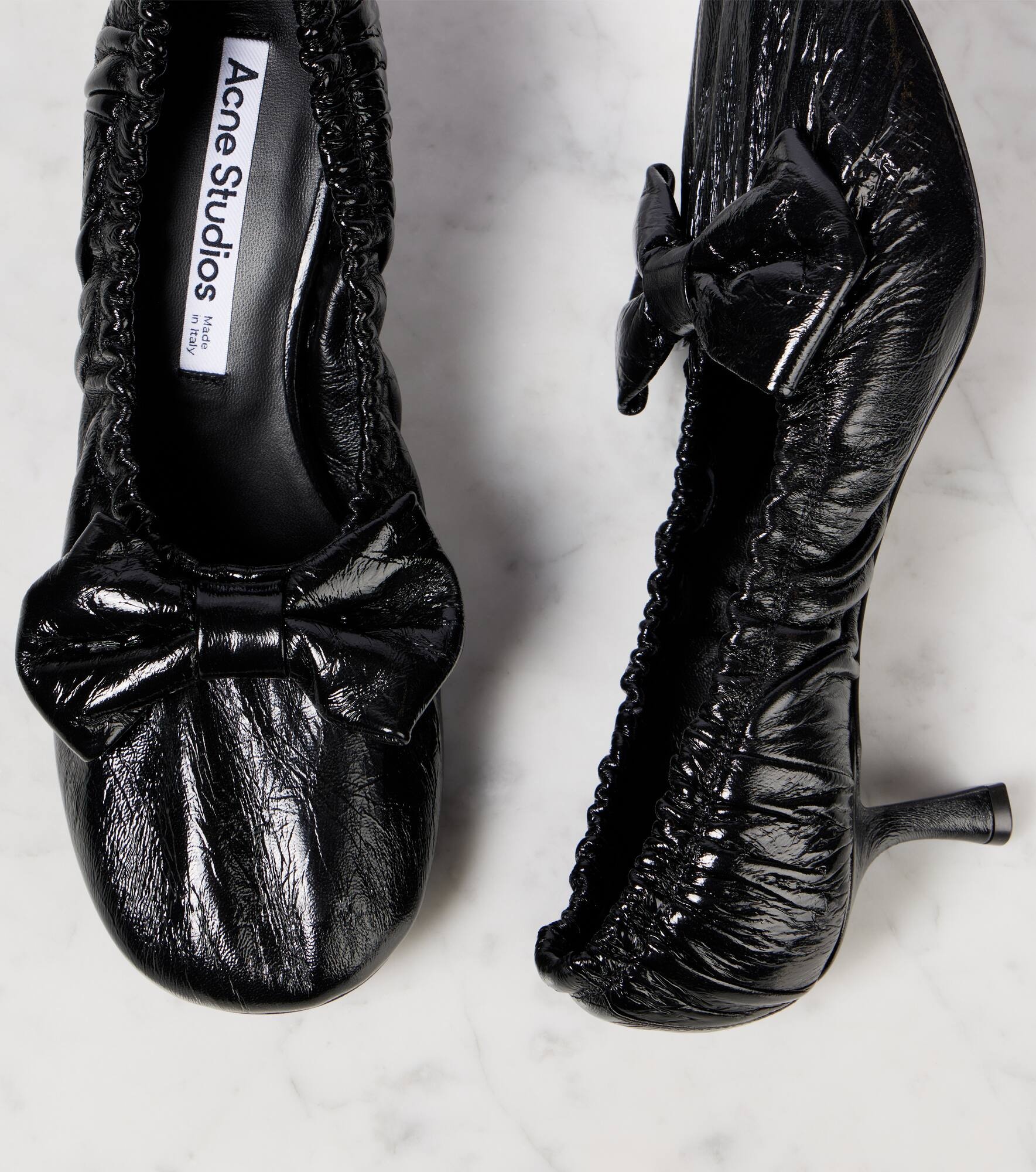 Bow-detail leather pumps - 5