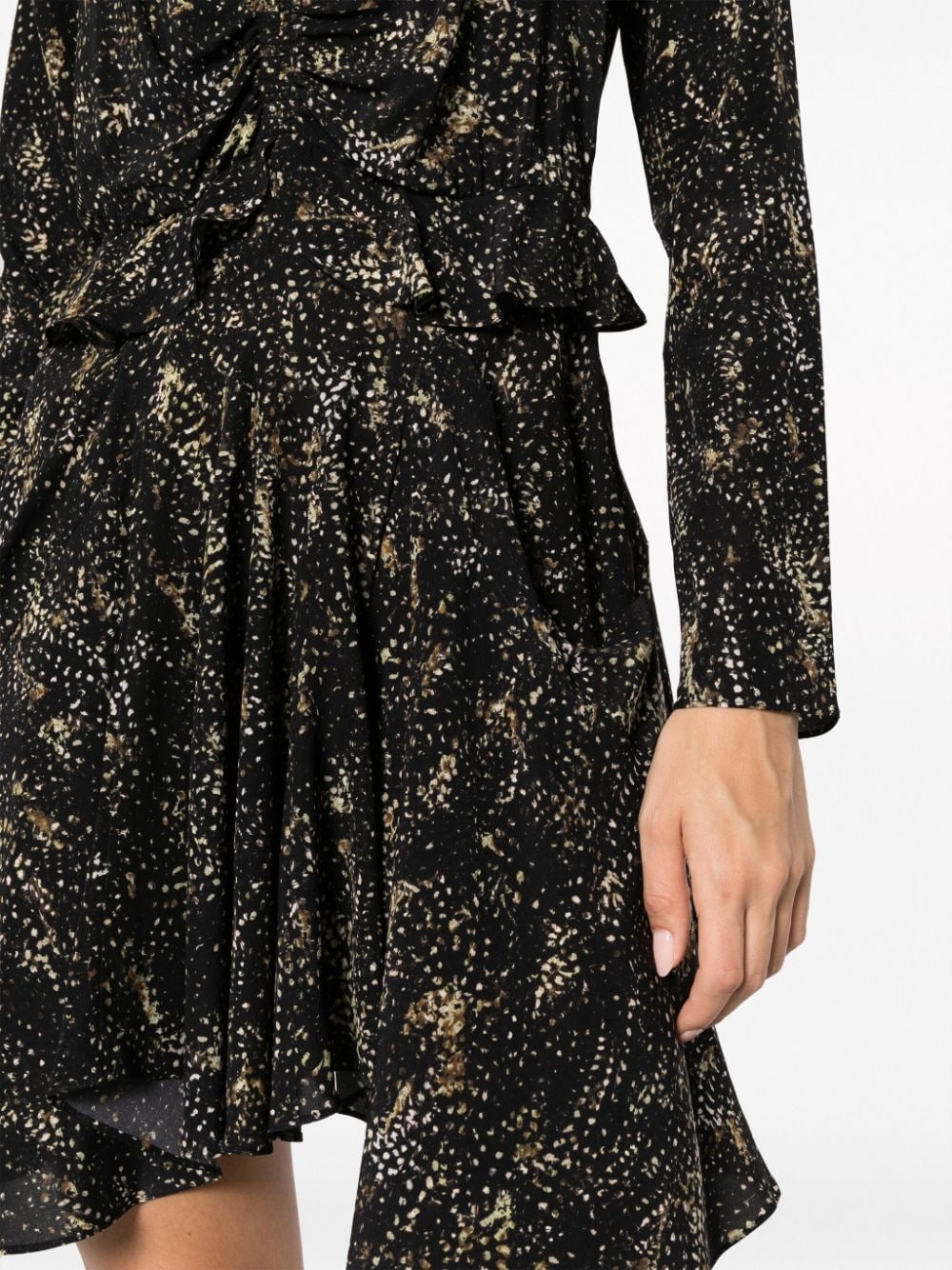 V-neck printed silk dress - 5