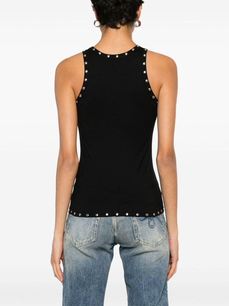 logo-embroidered studded tank top 4