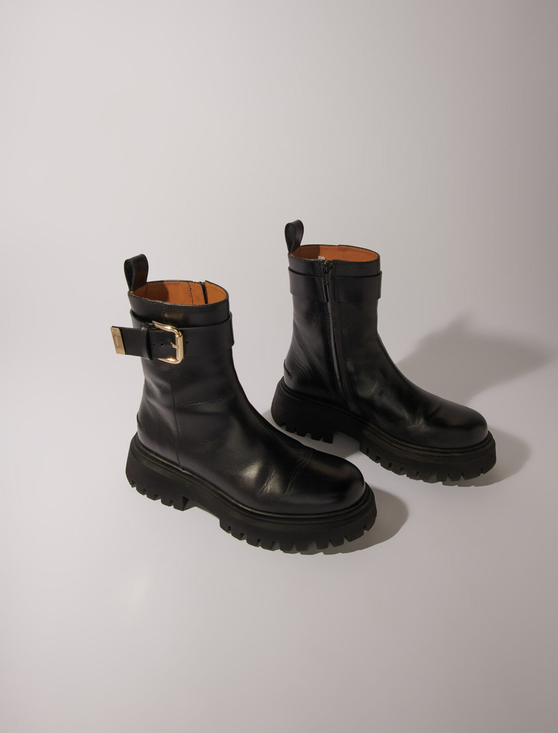 Leather ankle boots with buckles 5