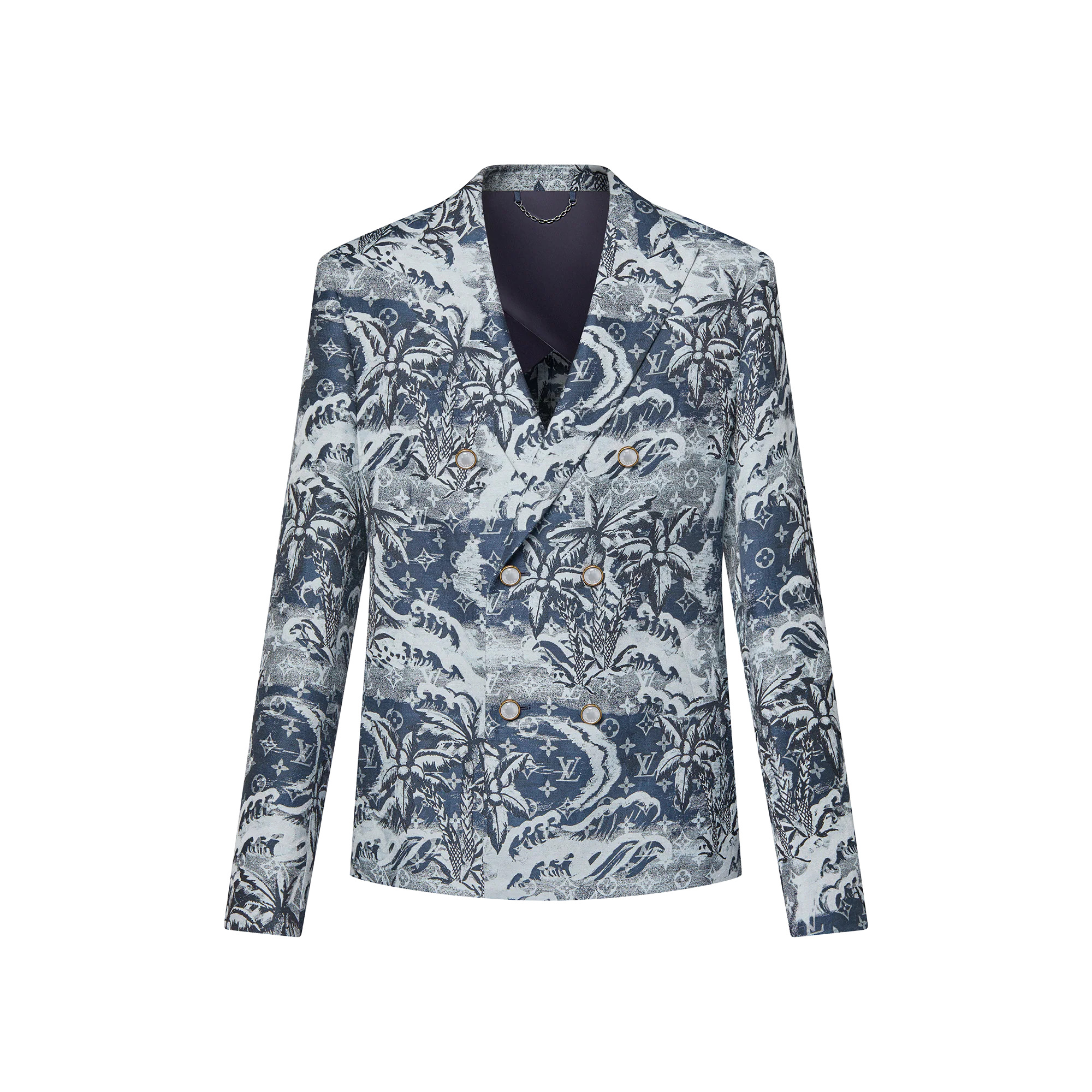 Double-Breasted Cotton And Linen Blend Tailored Jacket - 1