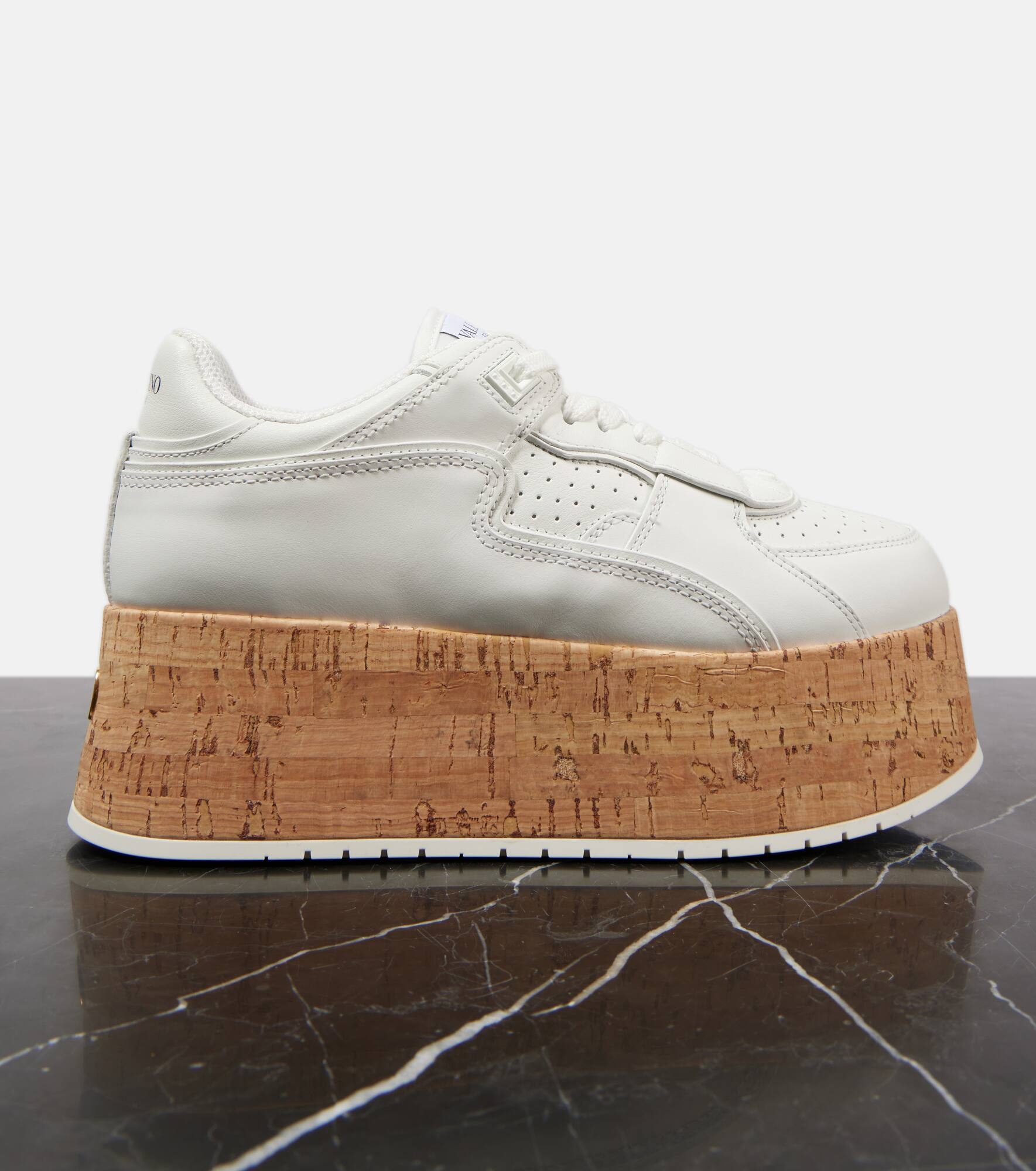 Freedots XL leather platform sneakers - 5