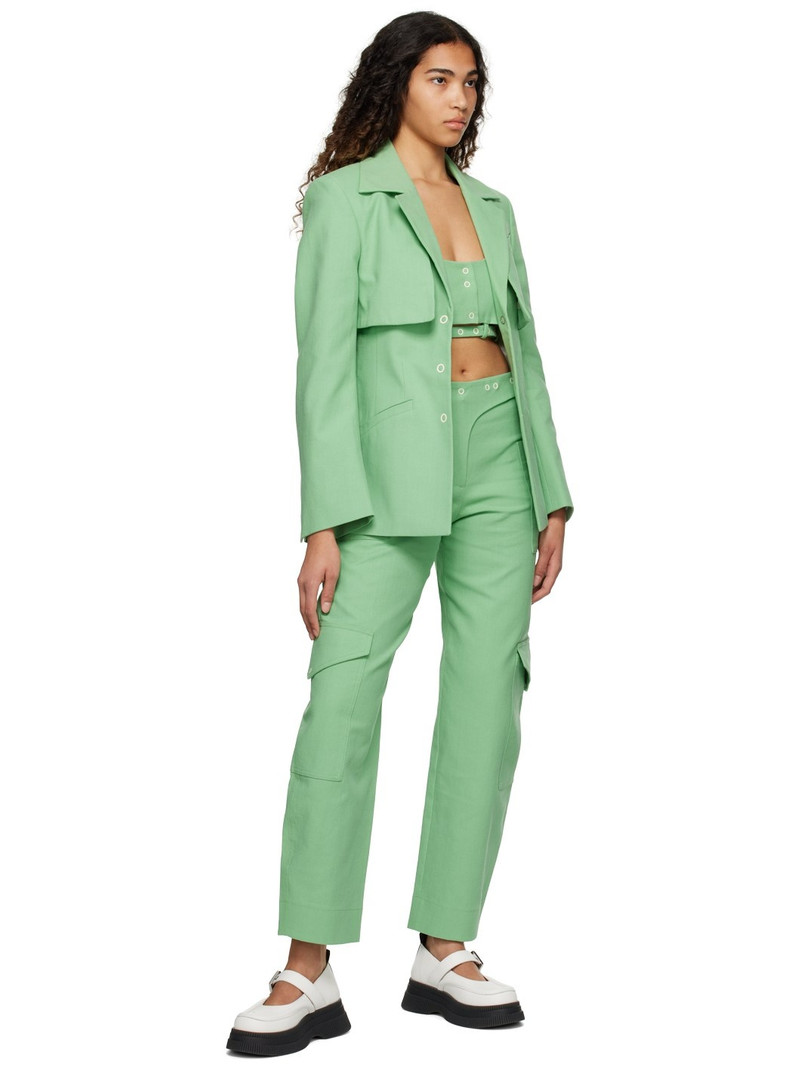 GANNI Green Suiting Tank Top outlook