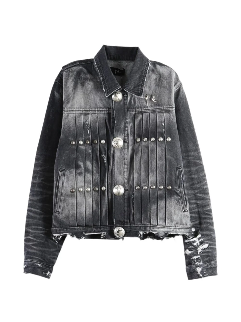 Extendo studded pleated denim jacket - 1