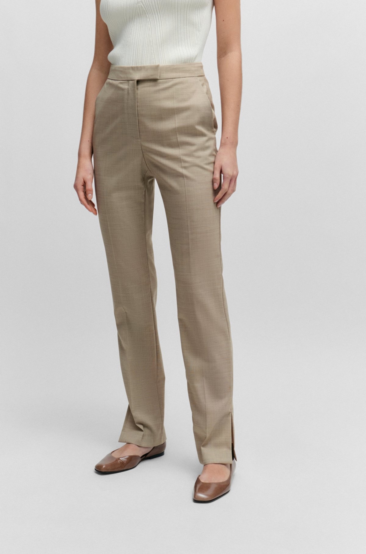 SLIM-FIT TROUSERS IN ITALIAN VIRGIN-WOOL SHARKSKIN - 2