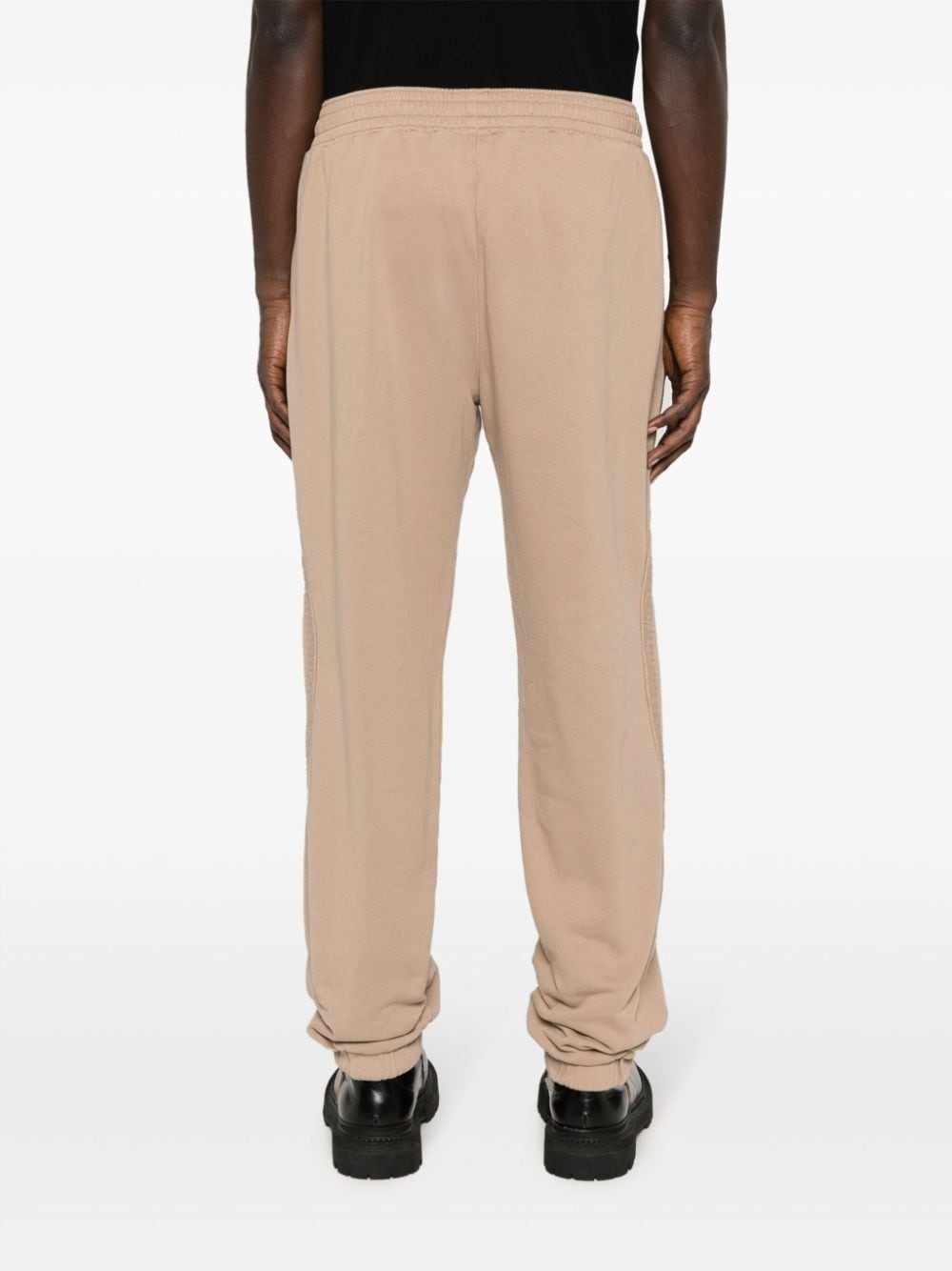 drawstring cotton straight-leg trousers - 4