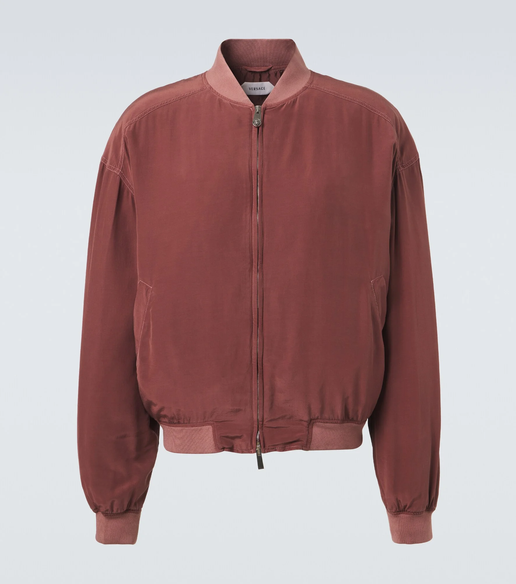 Oversized silk poplin blouson jacket - 1