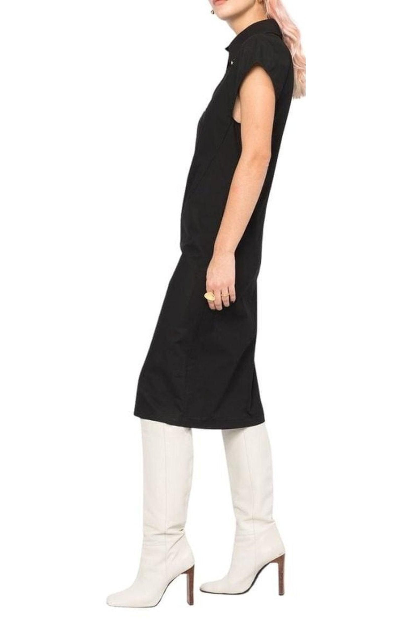 Button-detailed Cotton-blend Midi Shirt Dress - 3
