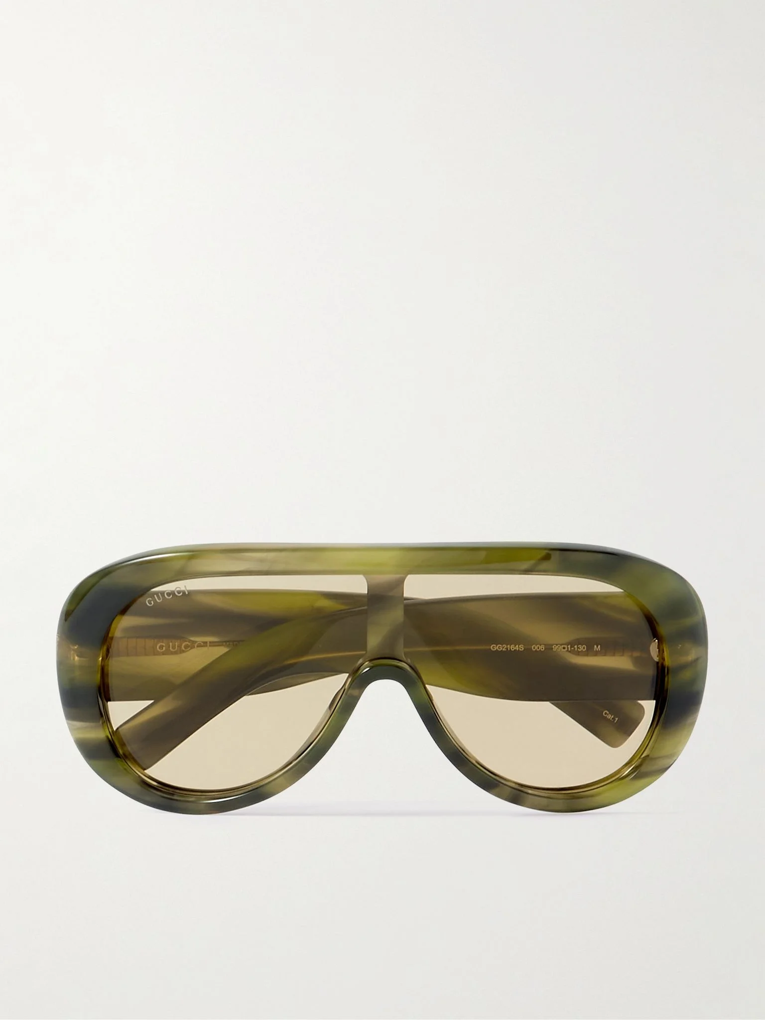 Shield Aviator-Style Acetate Sunglasses Green - 1