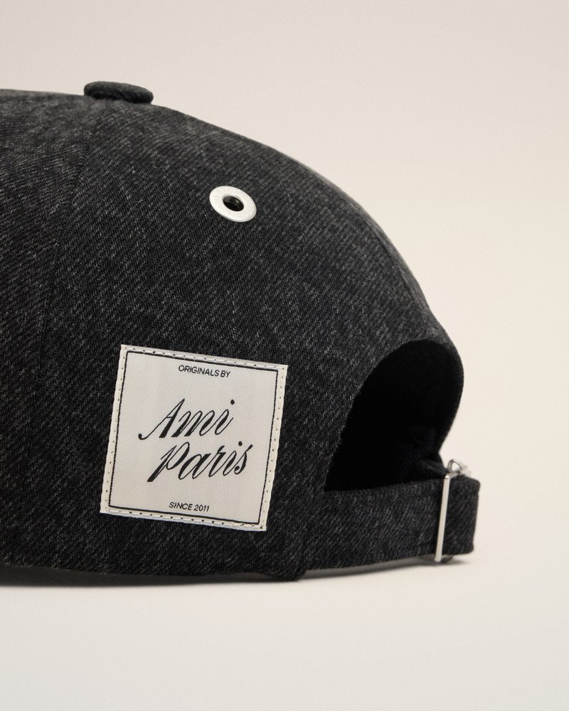 BLACK DENIM AMI PARIS SIDE PATCH CAP 3