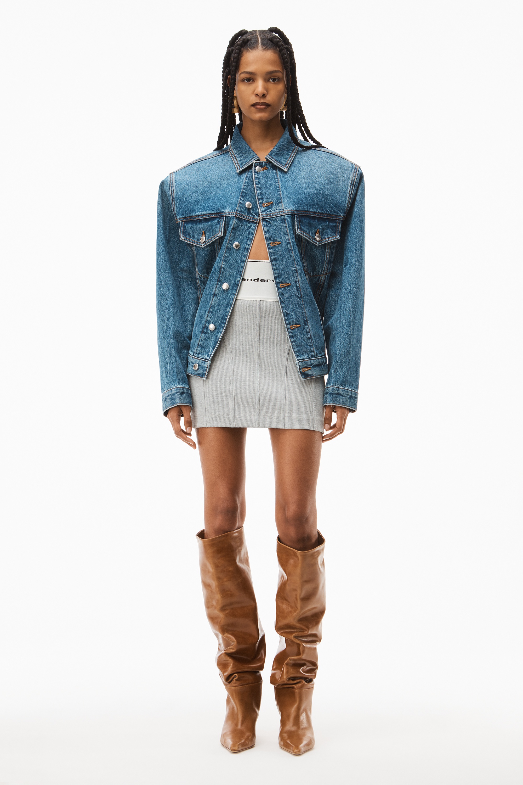 LOGO ELASTIC MINI SKIRT IN RIBBED JERSEY - 2