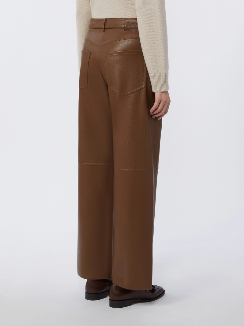 SORRISO Coated fabric trousers - TOBACCO 4