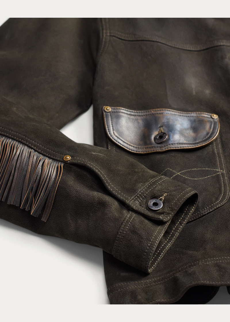 Leather-Trim Suede Jacket 4