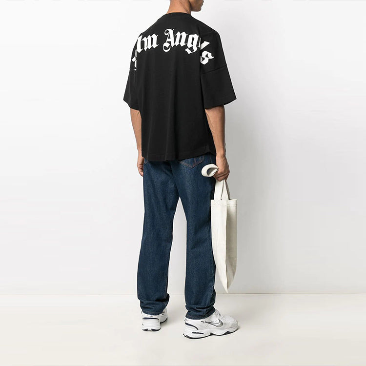 Palm Angels Classic Logo Over Tee 'Black White' PMAA002C99JER0011001 - 2
