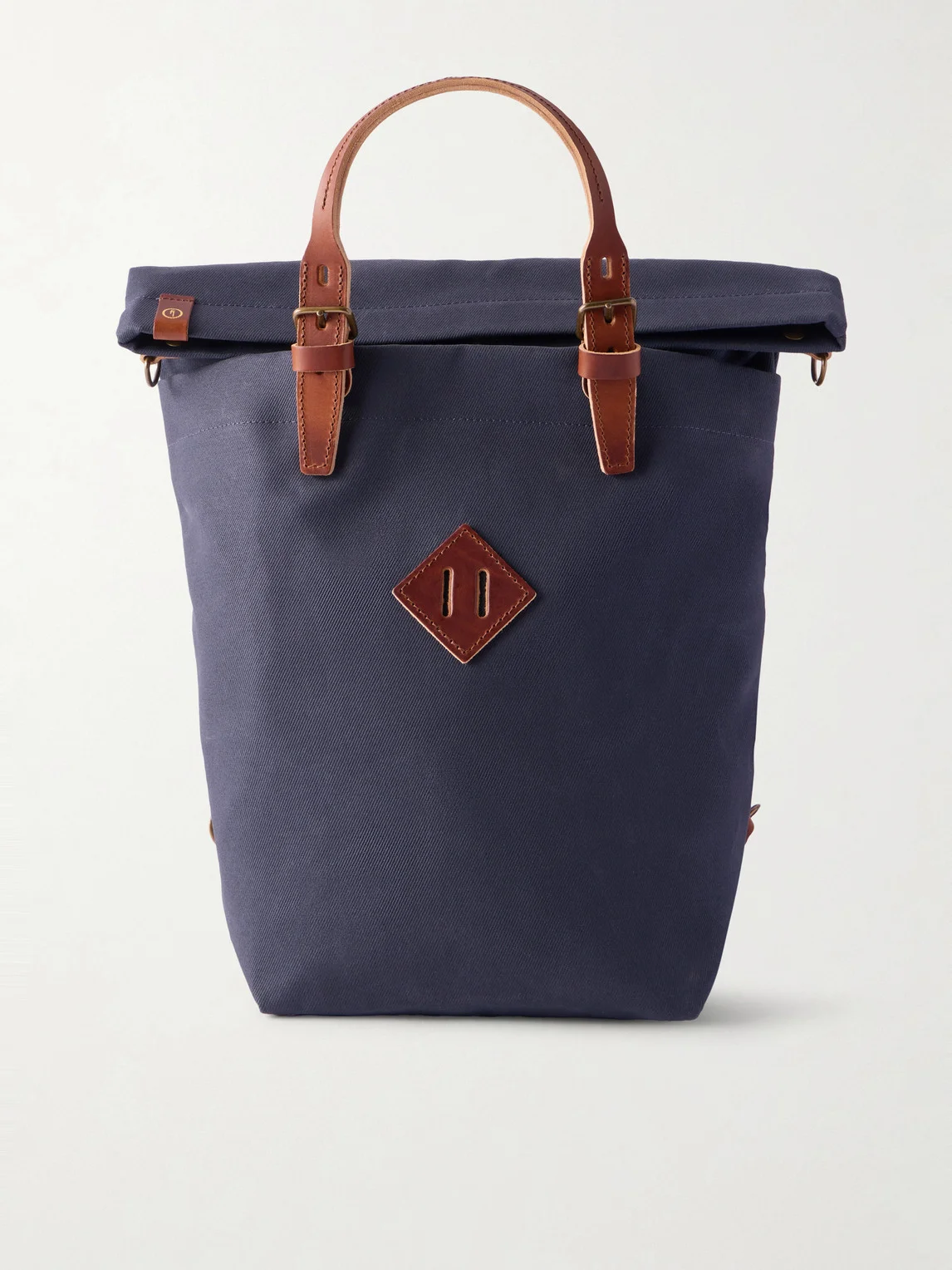 Woody Leather-Trimmed Waxed Cotton-Canvas Backpack - 1