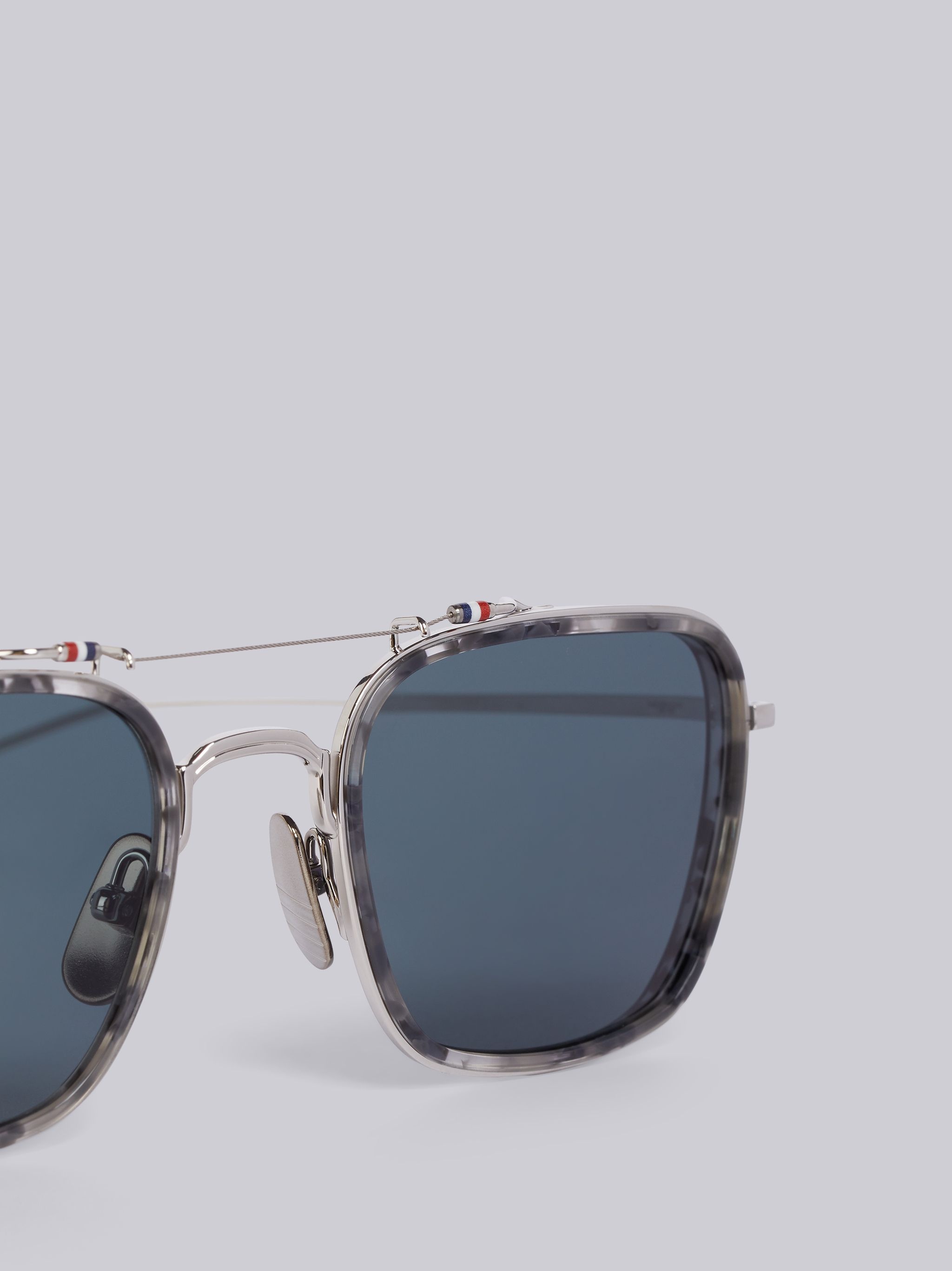 TB816 - Grey Tortoise Rectangular Aviator Sunglasses - 2