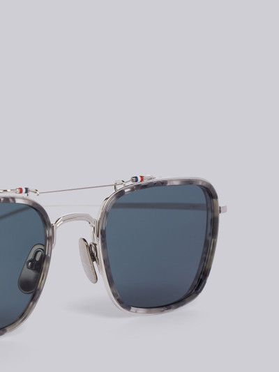 Thom Browne TB816 - Grey Tortoise Rectangular Aviator Sunglasses outlook