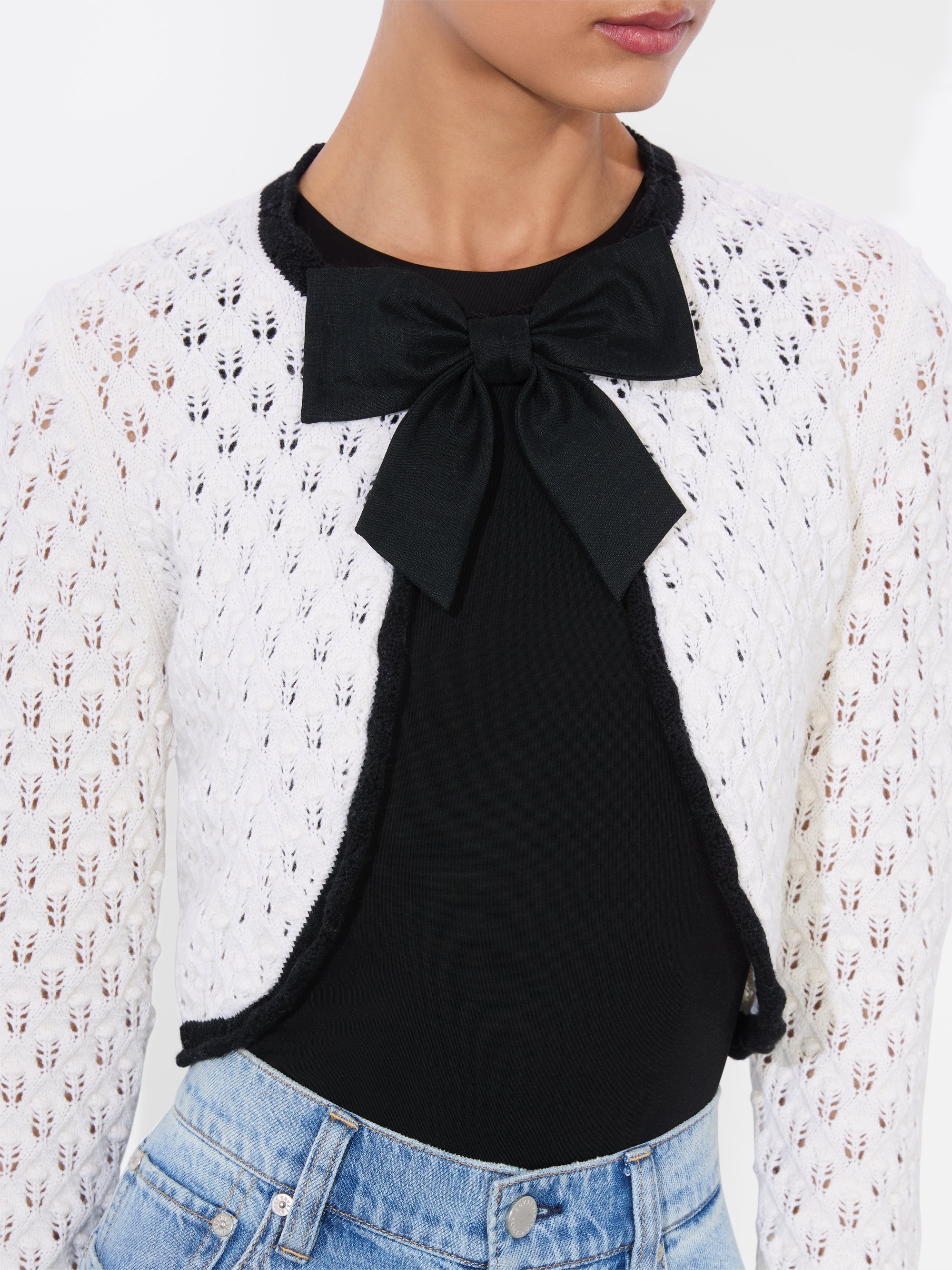 DANNIE SHRUG BOW CARDIGAN - 5