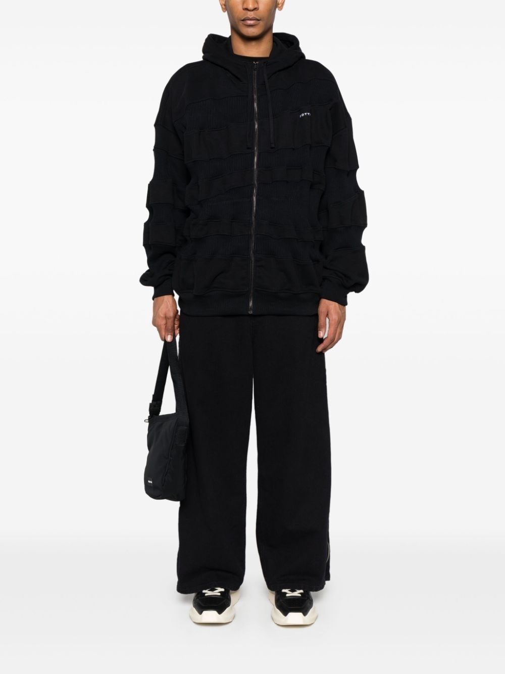 ribbed-panels hoodie - 2