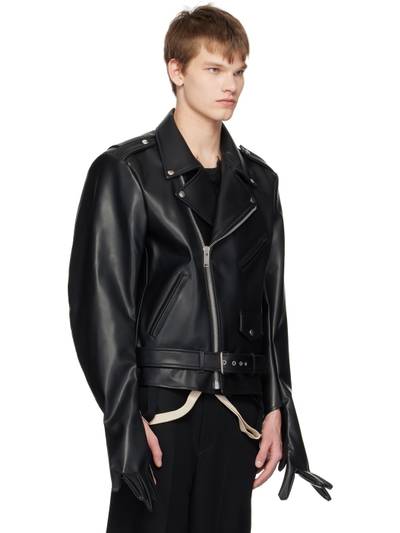 doublet Black Glove Sleeve Rider's Leather Jacket outlook